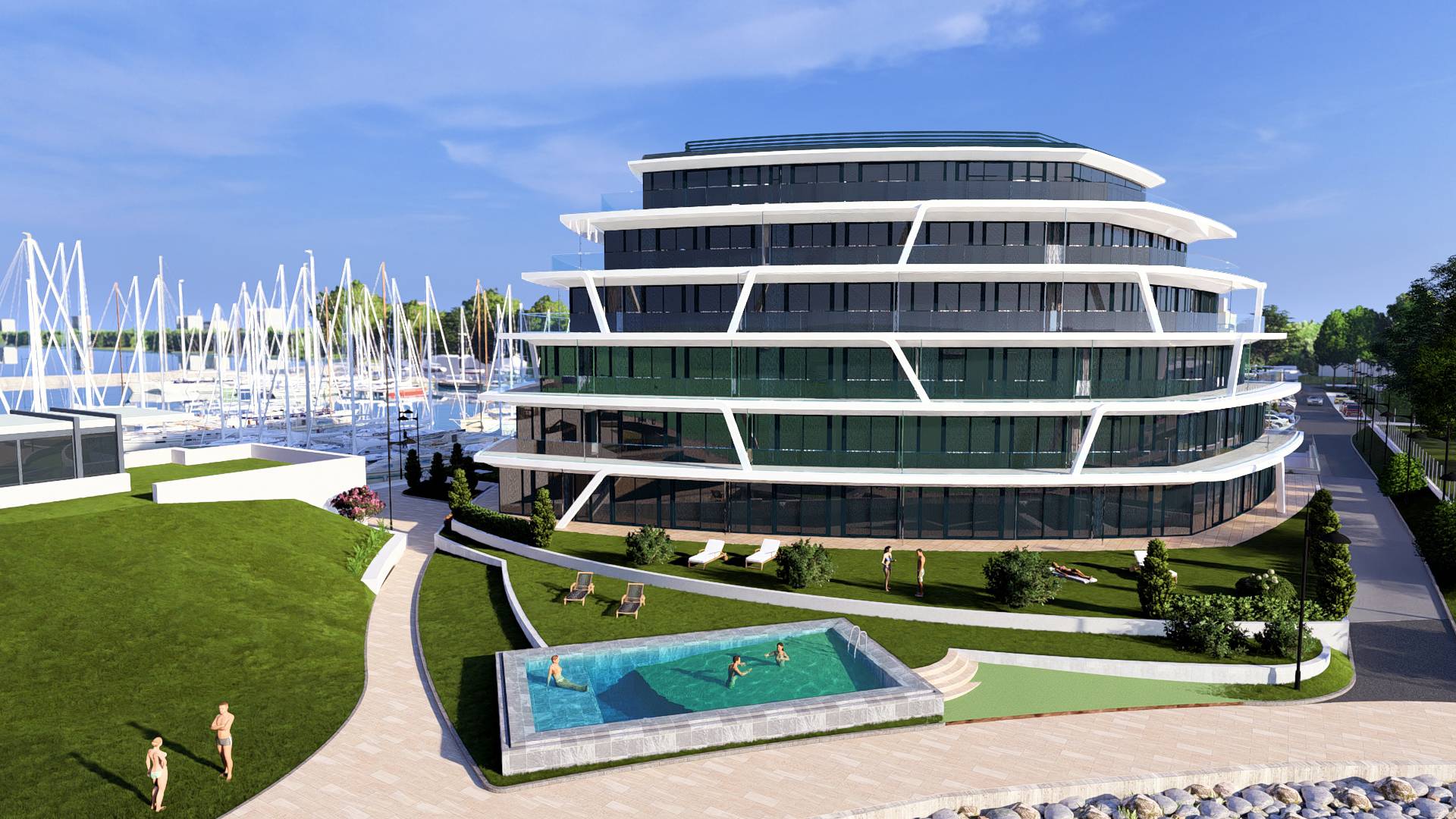 Siófok Móló 4 emeletes exkluzív társasház